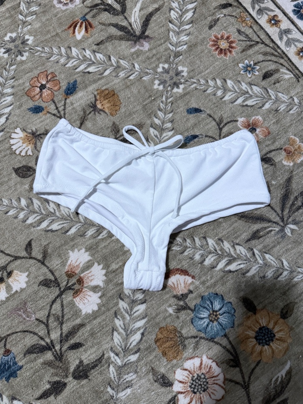 aerie White Tie-Front Bikini Bottom